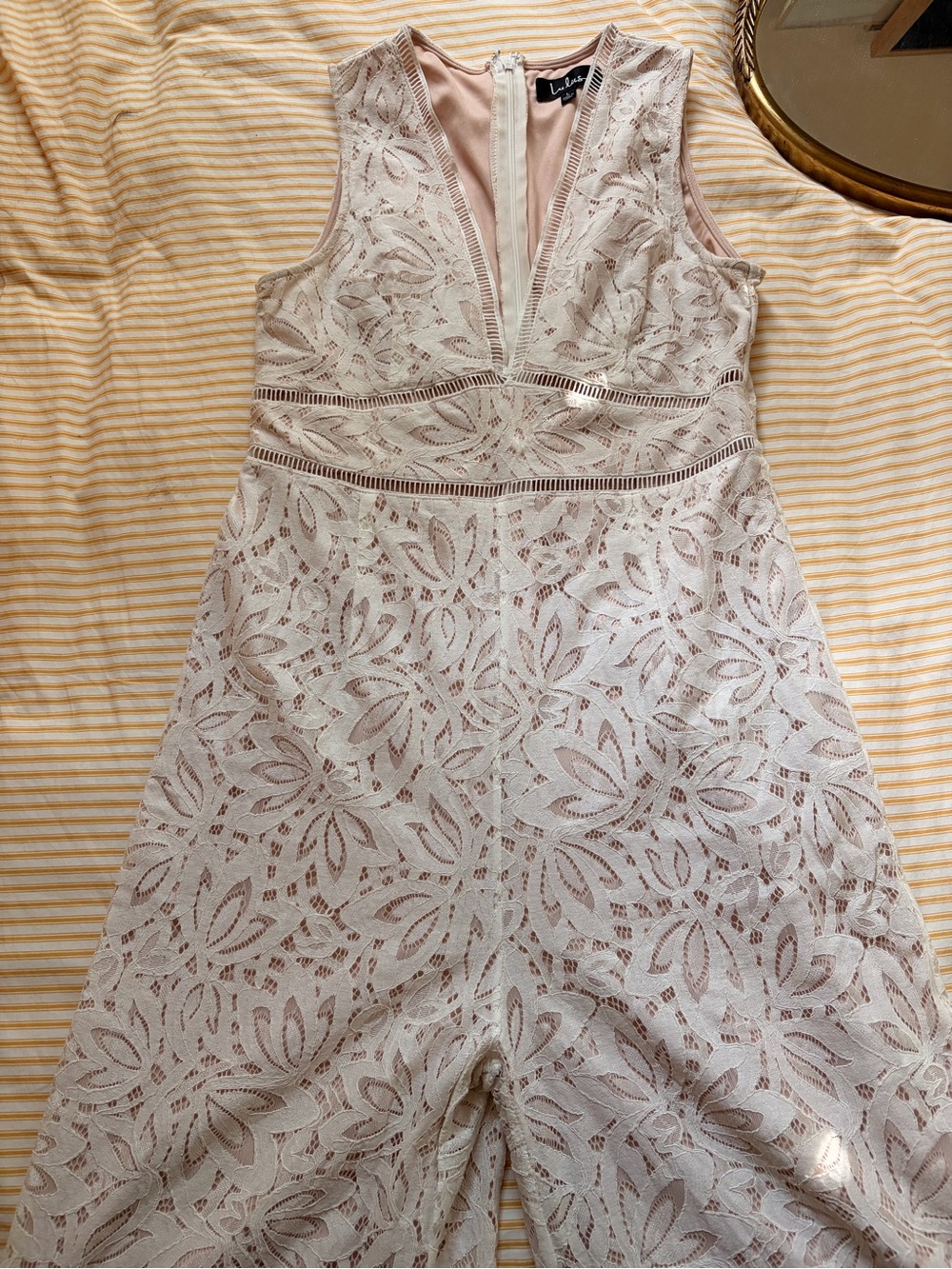 Lulu's White Lace Sleeveless One-Piece jumpsuit (ankle length)